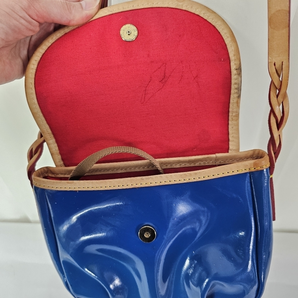 Dooney & Bourke Flap Pleated Crossbody bag ocean blue patent leather - Picture 11 of 14